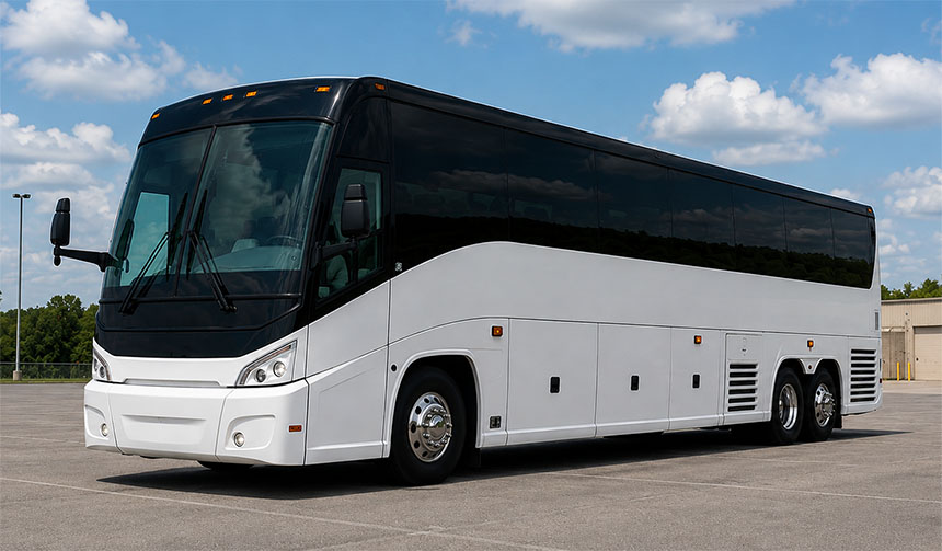 56-passenger charter bus available for charter in Carson, CA